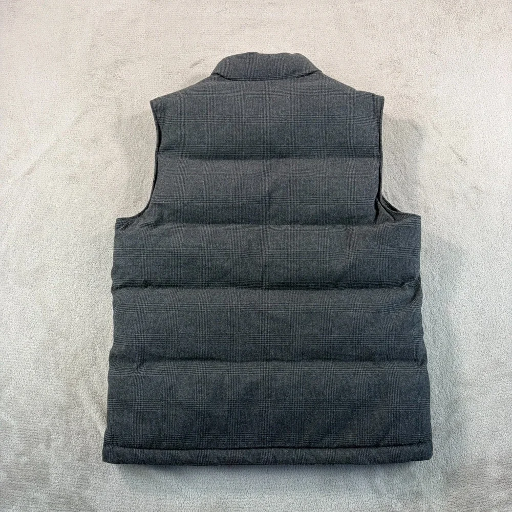 Banana Republic Downtown Vest in Grey Glen Check Men Medium Puffer Zip‎ Up NWOT